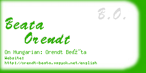 beata orendt business card